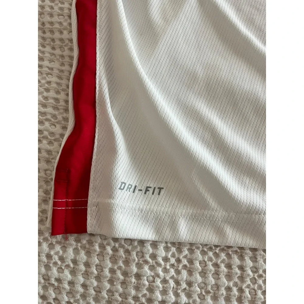 Nike Team Training White Red Dri-fit Short Sleeve Polo Shirt‎ Sz 4XL $60
